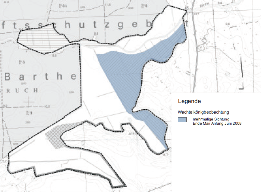 Karte: Wachtelkönigbeobachtungen