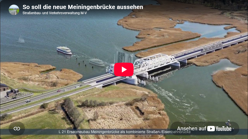 Video starten: Film "So soll die neue Meiningenbrücke aussehen" auf Youtube